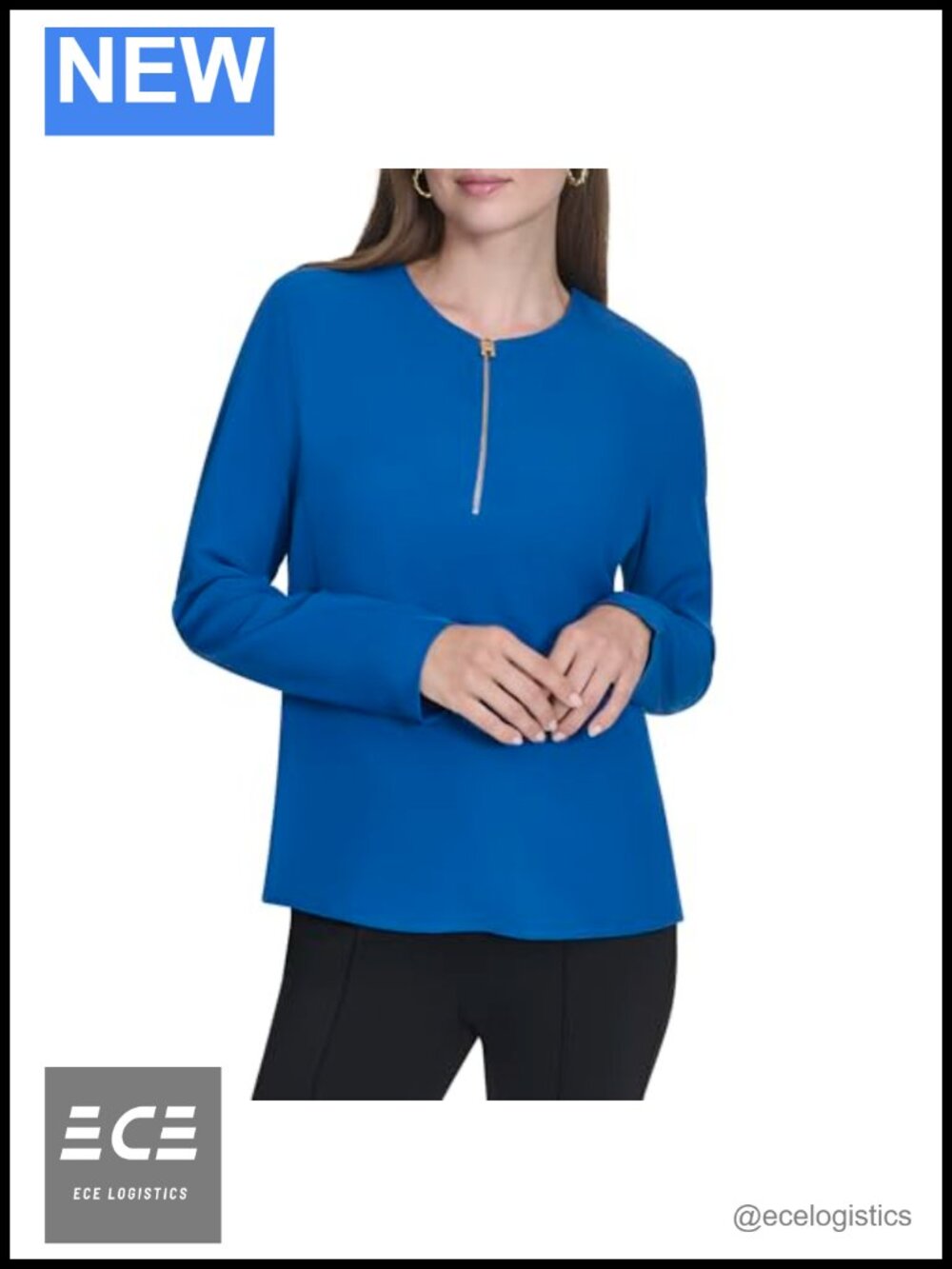 Long Sleeve Quarter Zip Pullover T-Shirt Classic Fit Work Top